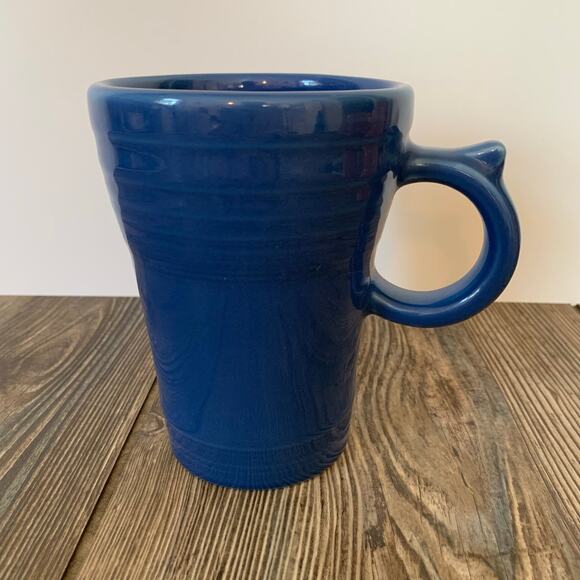 Fiestaware Lapis Blue Latte Mug Thumb Rest Bistro Coffee Stoneware Fiesta - Picture 2 of 7